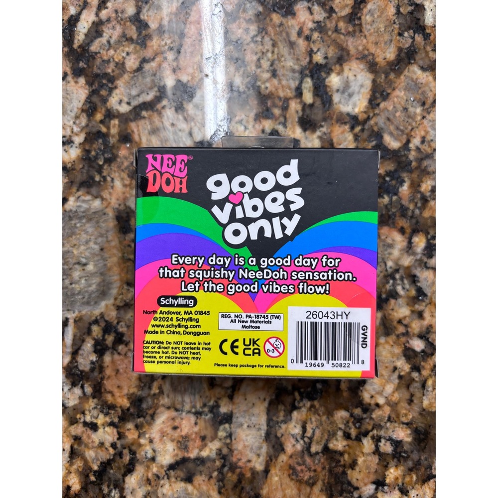 NeeDoh Good Vibes Only Glitter Heart Nee Doh BLUE New - Picture 7 of 7